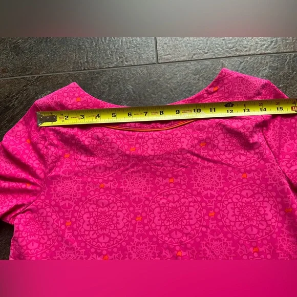 Lands’ End Cerise pink celestial geo tunic swim cover up dress. Size small - Picture 15 of 16
